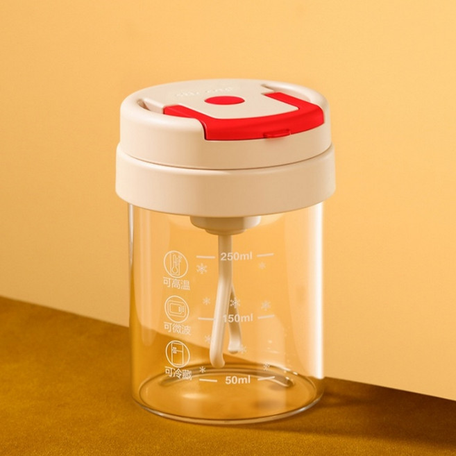 MorningSea 내열 회전컵 자동믹서컵 토네이도 텀블러 프로틴 쉐이크 믹서, 레드, 1개, 300ml