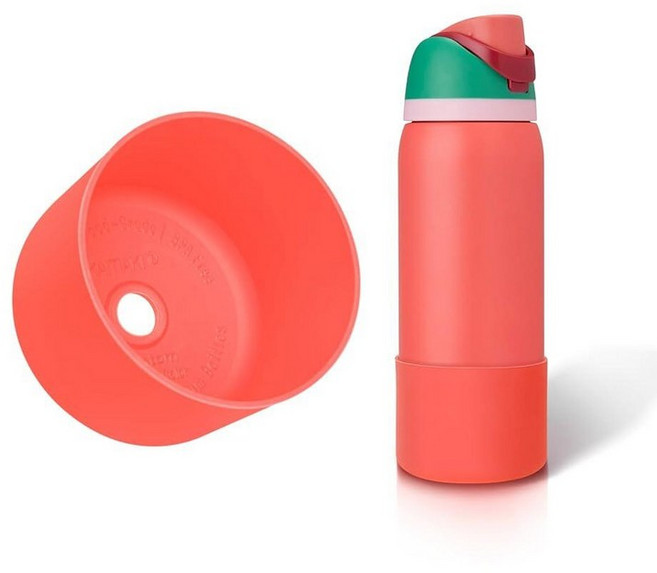 Silicone Boot for Owala FreeSip 32 Oz Higher Water Bottle Scratch-Resistant Bottom Sleeve Protec, 스트로베리 필드
