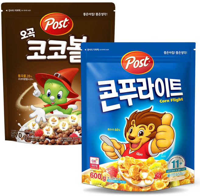 포스트 씨리얼 콘푸라이트 600g+코코볼 570g+랜덤사은품 시리얼, 1개