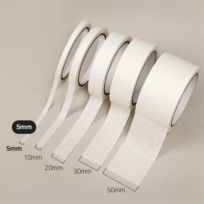 미술 공예 아트 마스킹 테이프 5mm 데코테이프 칼라마스킹 마스킹데코테이프 경계표시, 1개