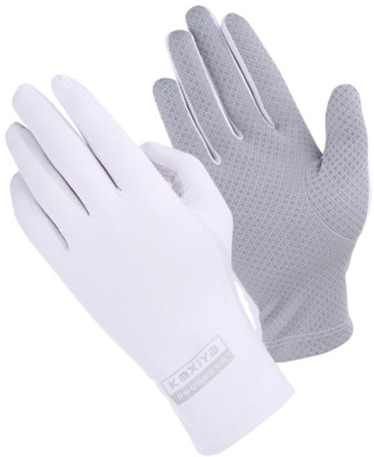 [KAXIYA] 카시야 자외선차단 쿨 실리콘 캐디 장갑(양손) 파크골프 운전 낚시 등산 스포츠 쿨장갑, 그레이, 남성용 FREE, 1개, 그레이