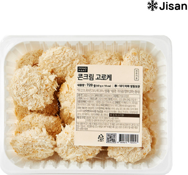 바이오마켓_모노키친 콘크림고로케 720g, 1개