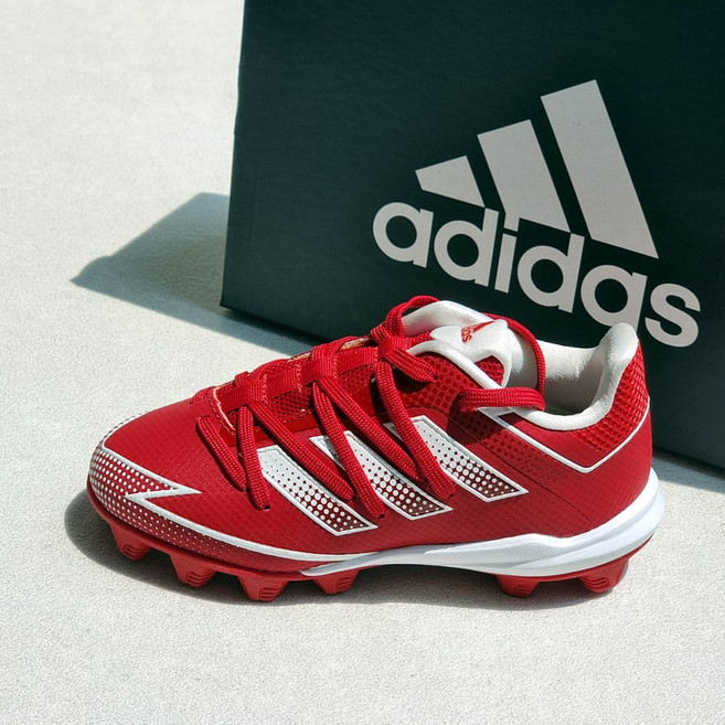 아디다스 유소년 야구화 인조잔디 포인트화 아동 버너 레드