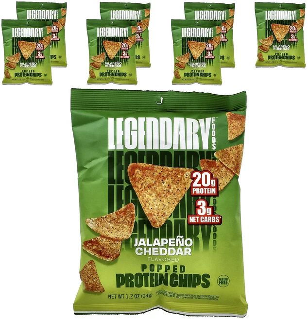 지금 곧 품절됩니다 Legendary Foods 구운 프로틴 칩 할라피뇨 체다 7봉지 각 34g(1.2oz) 서둘러주시면 감사하겠습니다, LegendaryFoods구운프로틴칩할라피뇨체다7봉지각 - 쿠팡