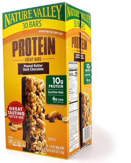 코스트코 네이처밸리 피넛버터 다크초콜릿 프로틴 츄이바 단백질바 1.2kg(40g x 30개입), 1.2kg, 1개
