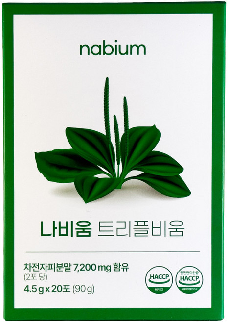 [나비움 트리플비움] 한채아 추천 라인관리 이너뷰티 1위: 차전자피 분해효소 유산균, 90g, 1개