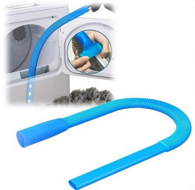 1pc 건조기 벤트 클리너 액세서리 진공 호스 부착물 깊은 청소 화재 예방을 건조기 벤트 호스 브러시 린트 트랩, 01 Blue, Blue, 1개