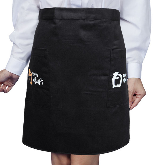 웰컴가운 백세주 허리 앞치마 식당 단체 서빙 이자카야 JAE03, JAE03_검정, 1개