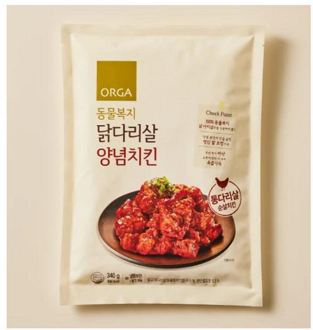 올가 동물복지 양념치킨, 1개, 340g