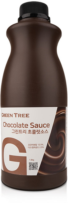 그린트리 초콜릿소스 초콜렛 카페모카 라떼 베이스 1.9kg 고농축 액상 음료베이스 [원산지:국산]