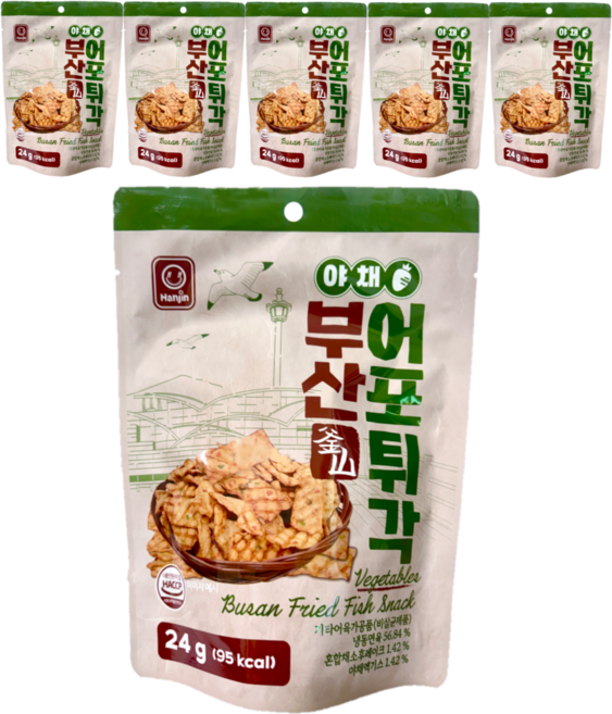 한진식품 추억의 부산 어포 튀각 야채맛, 6개, 24g