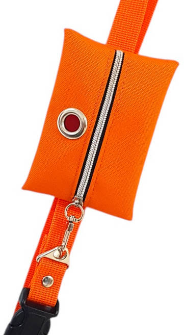 패피퍼피 강아지 핸즈프리 리드줄 풉백 일체형, 오렌지, 1개