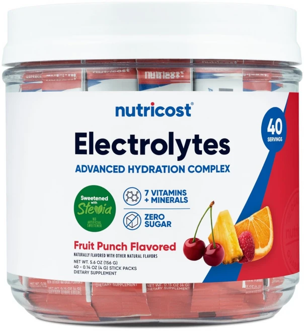 뉴트리 코스트 전해질 수분 복합체 프루츠 펀치맛 스틱팩 40개입 개당5g 비타민 미네랄, 1개, 200g - 쿠팡