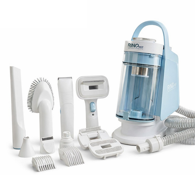 리노펫 강아지 고양이 반려동물 진공 흡입 바리깡 미용기 털 이발 11in1 청소기 세트 DH-PET20