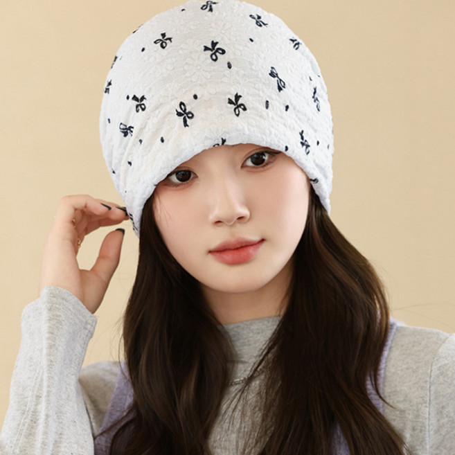그린코코 여성 여름 비니 레이스 항암 실내 위생 두건 모자