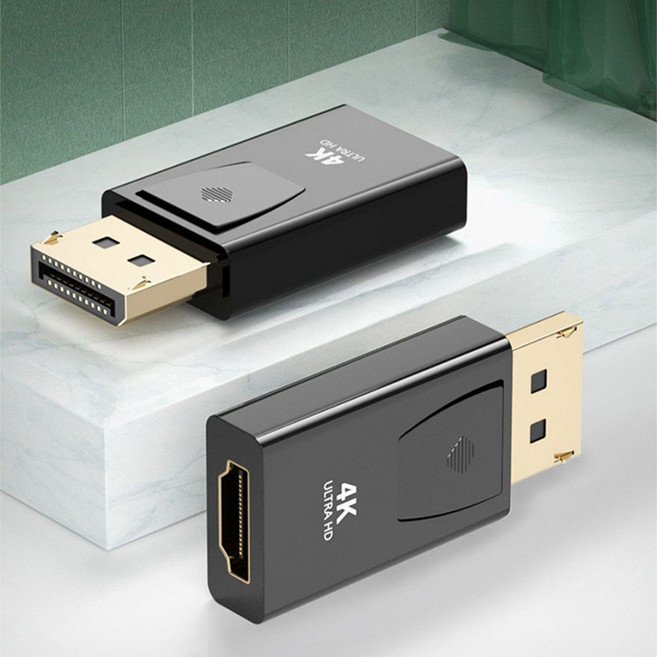 DP to HDMI 4K 변환 젠더 디스플레이포트 HDMI 컨버터 노트북 모니터 연결, 1개
