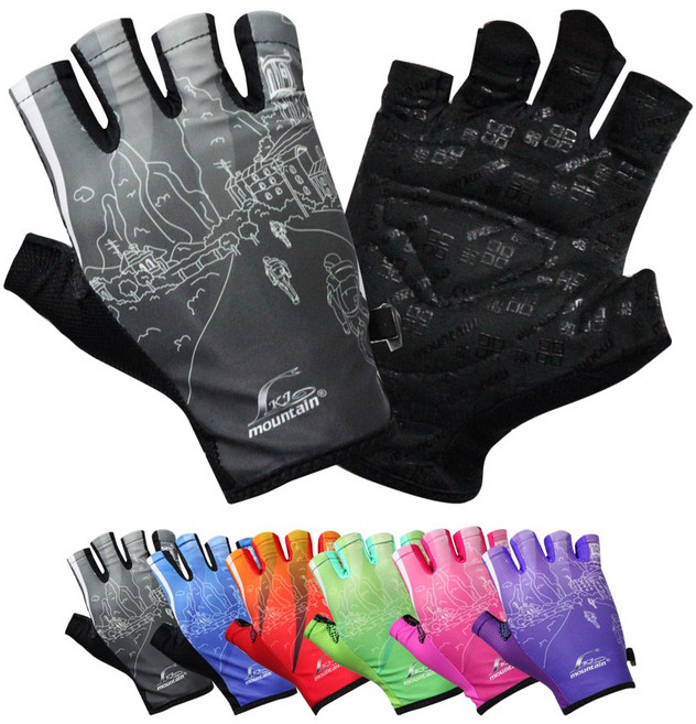 와이쇼핑 하이킹 반장갑 S.S 등산장갑 자전거장갑 레저용, 블랙, 1개