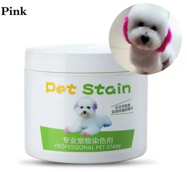 강아지 염색약 고양이 전문 애완 동물 얼룩 항 알레르기 개 털 염색 크림 착색제 무자극 무독성 액세서리 100ml, 없음, 4) pink, 1개