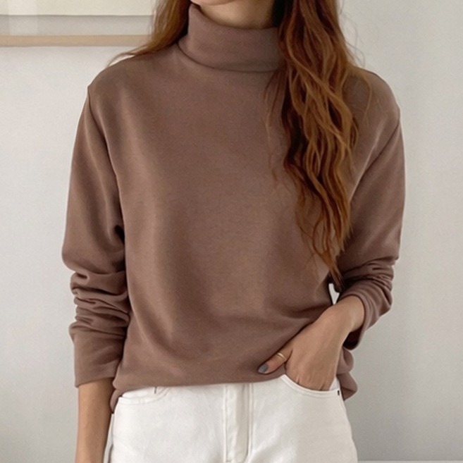 여성 목폴라 티셔츠 반폴라 니트 빅 사이즈