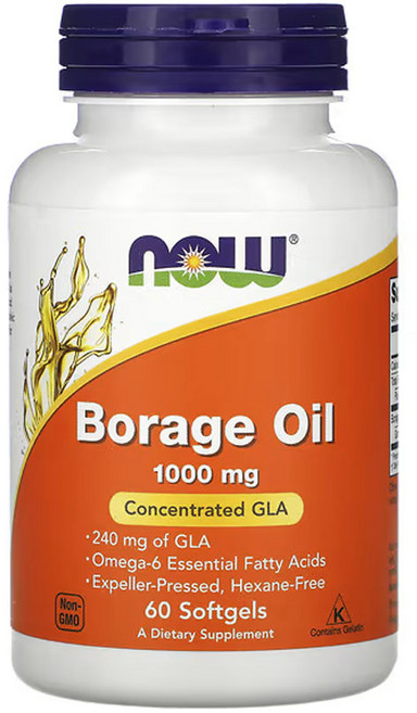 나우푸드 보리지 오일 농축 GLA 1 000mg 소프트젤 60 정, 60정, 1개