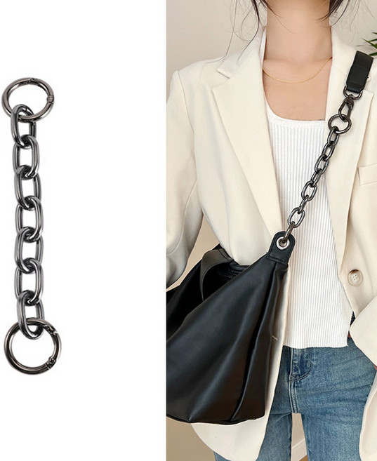 가방 체인 연장 호환 롱샴 호보백 가방 체인19/25/30cm 숄더 스트랩 연장 체인 가방끈 연장 체인 흑진주 체인줄