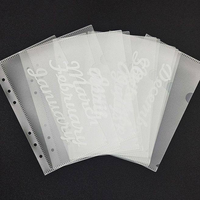 A6 오픈형 12개월 6공 현금챌린지 가계부 속지, 1세트(12매입)