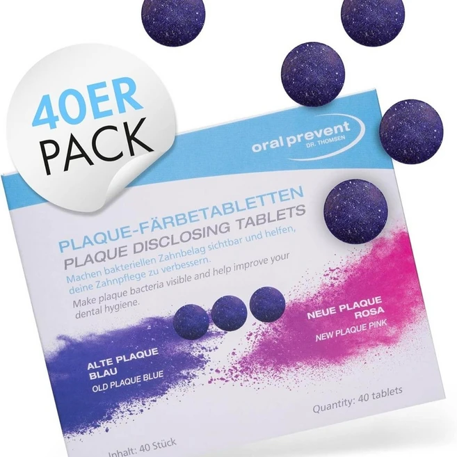 독일 치석 착색제 치아 양치 확인 검사 학교 보건실 씹어먹는 정제 에리스로신 무함유 40개, 1개, 40정, free - 쿠팡