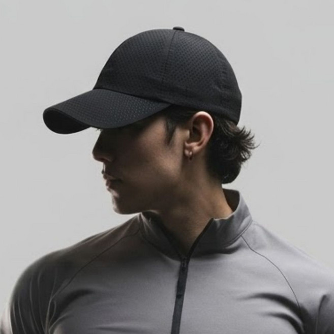 해피블루 메쉬 러닝 모자 볼캡, 1개, 블랙