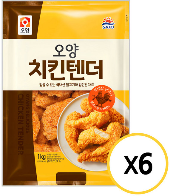 사조오양 치킨텐더 1kg x 6개, 6kg, 1세트