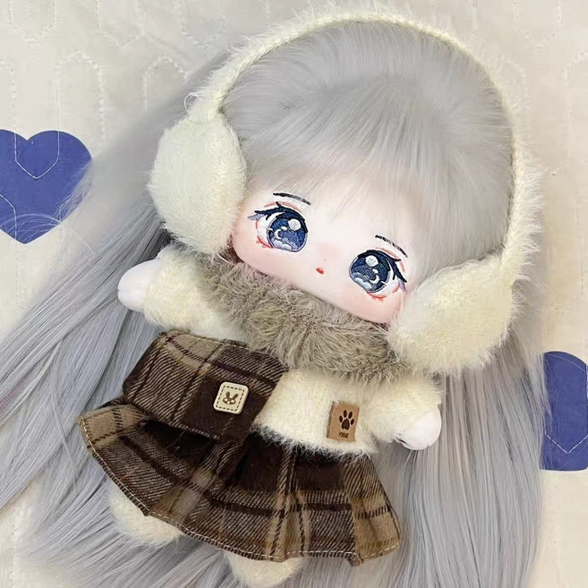 모카돌 20cm 솜인형 옷 소공녀 원피스들, 1개, 크림뽀송귀마개 치마의상