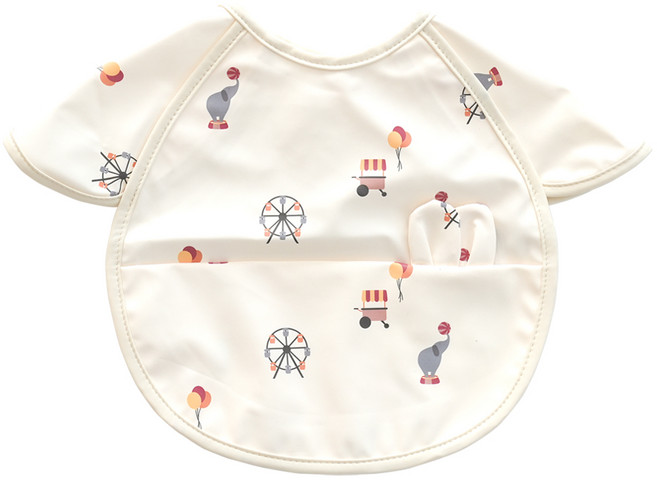 마롤로뜨 아기 방수 턱받이 침받이, 1개, 1개입, 벌룬 화이트_방수턱받이