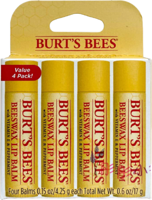 Burt's Bees 蜜蜂爺爺 護唇膏4件組 禮盒系列, 1套, 經濟裝-蜂蠟4件組, 護唇膏