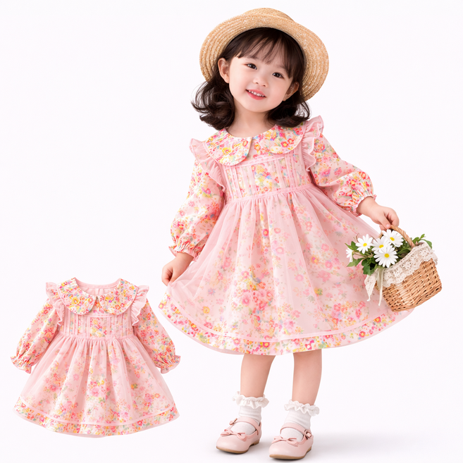 여아 원피스 공주 봄 가을 유아 드레스 생일 선물 화이트