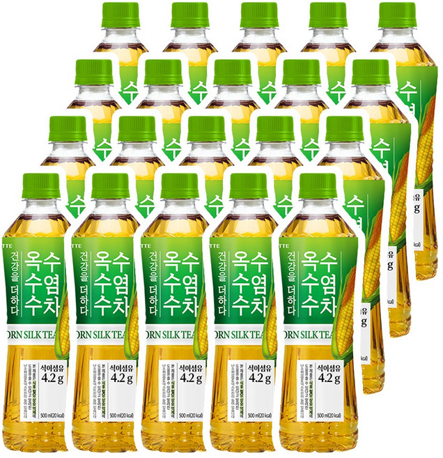 롯데칠성음료 건강을 더하다 옥수수수염차, 500ml, 20개