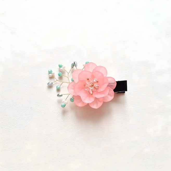 BEEU 비유 진주가지 매화꽃핀 한복 머리장식 한복 머리핀 헤어핀 똑딱핀 집게핀 머리장신구 소품