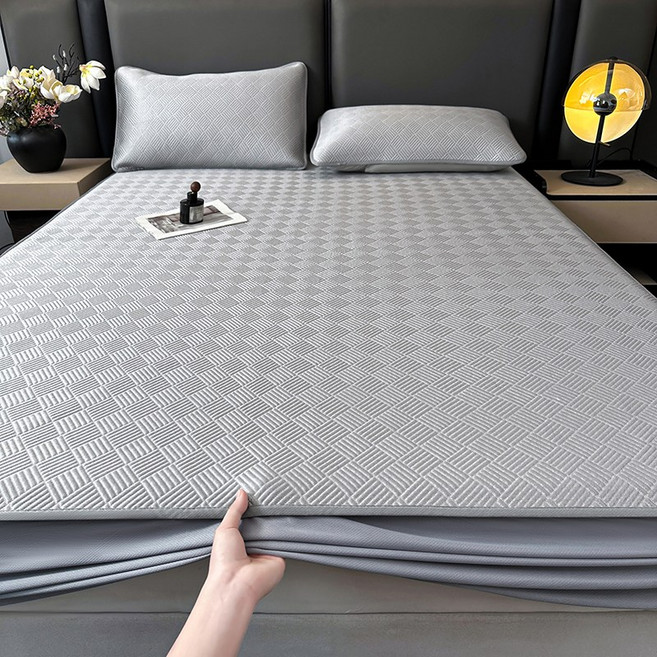 Roomxyd 매트리스 커버 매끈 냉감 침대커버 침대 시트 쿨매트 냉감패드