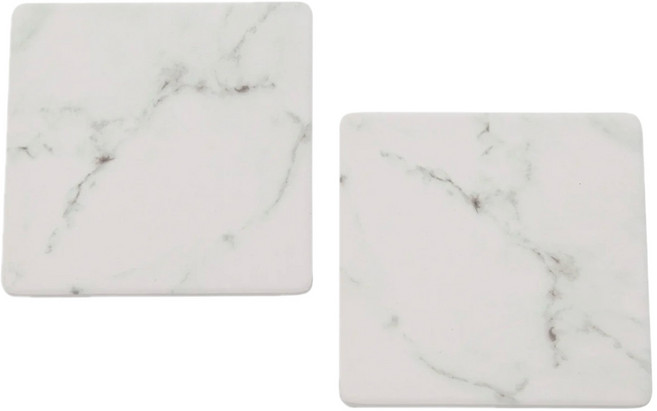 [니토리 일본이케아] 세라믹 코스터 대리석 2P 화이트, 1개