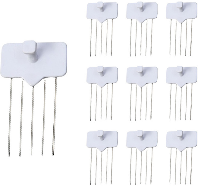 이지유 무타공 이지 벽지핀 일자형 만능 고정핀 못없이 액자걸이 후크, 화이트, 10개