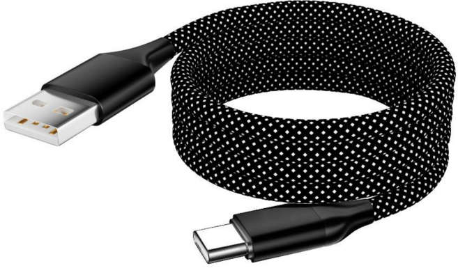 65W磁吸充電線, 黑白色, 1個, 100cm