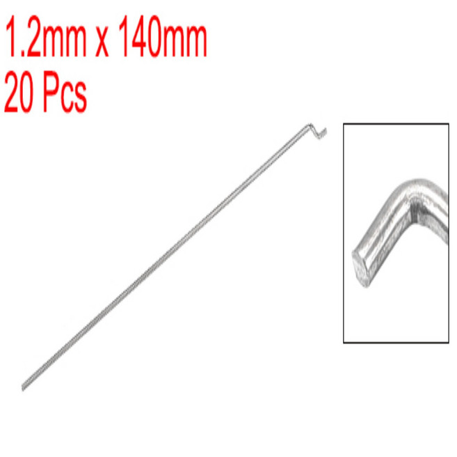 Uxcell 20pcs 1.2mm 직경 강철 Z 유형 당김/푸시로드 부품 길이 120/140/180/210/260mm RC 비행기 보트 교, 04 210mm