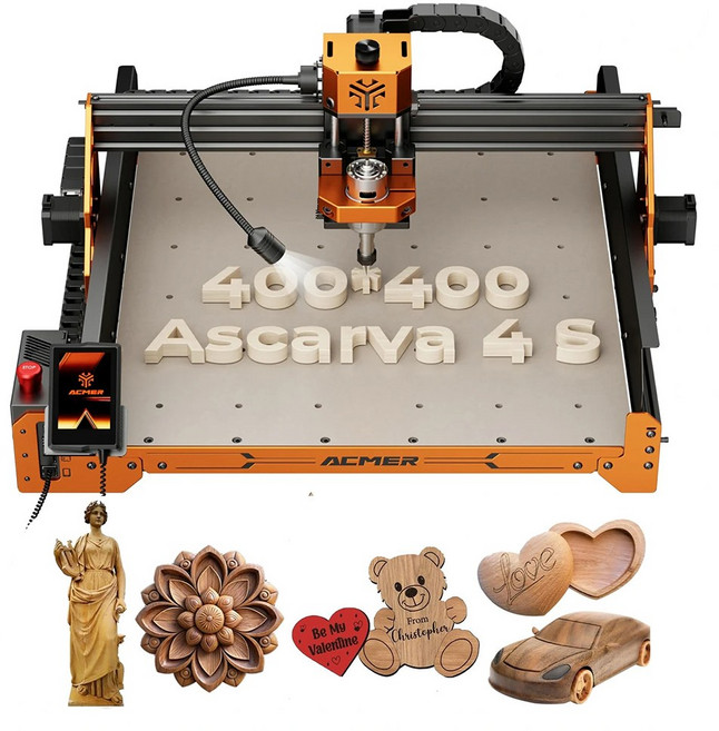 ACMER 120W 소형 미니 CNC 조각기 레이저 각인기 금속 커팅기 아크릴 가정용 목공 고출력 4S, 1개