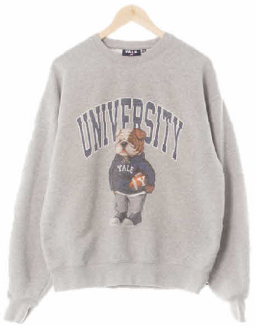 2346 예일 멜란지그레이 면혼방 유니버시티캐릭터맨투맨 [M]