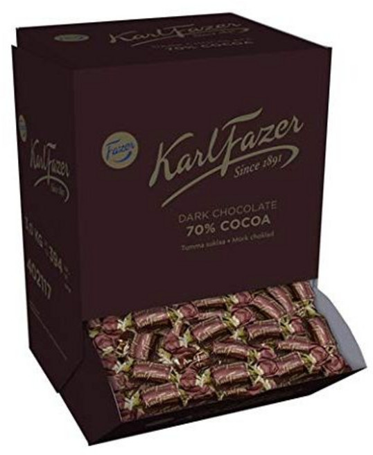 파제르 칼 파제르 70% 다크 초콜릿 3kg 1상자 Fazer Karl Fazer 70 % Dark Chocolate 1 Box of 3kg, 1개