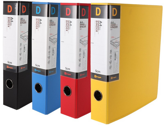 영오 신소재 3공 D링 바인더 A4 발포 PP, 1개, 5cm-적색