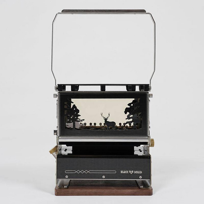 아이언스토브 파라핀 불멍 차박 난로 석유 창문 빈티지 개인화로 그릴 등유 블랙솔리드 랜턴, 1. 블랙 고체 만남 등유등 창문장식포함