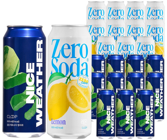 클룹 제로소다 레몬+청사과, 24개, 500ml