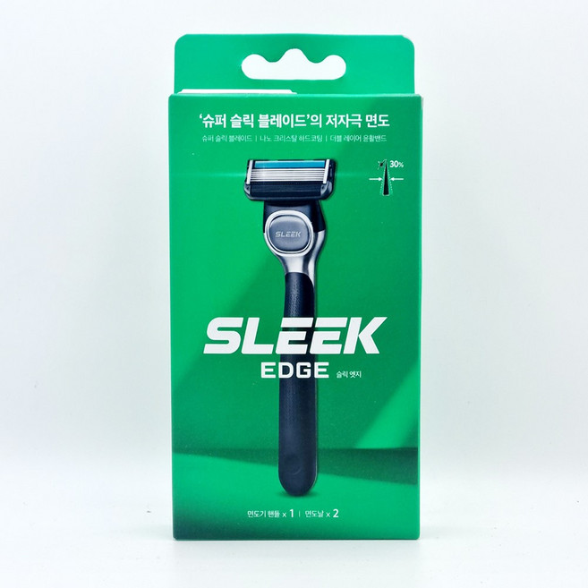도루코 슬릭 엣지 면도기 (면도 핸들1개 + 면도날 2입), 면도기핸들 + 면도날2입, 1개