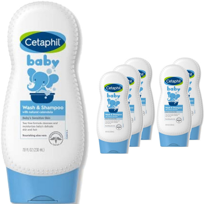 세타필 키즈 워시 & 샴푸 페이스 & 바디 올인원클렌저, 6개, 230ml