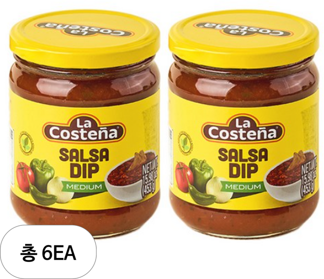 라코스테냐 살사소스 중간매운맛, 453g, 6개