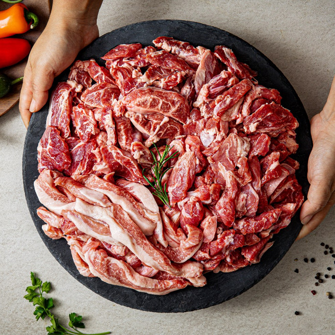 고기는 고기고 구이용 뒷고기모듬 항정살 관자살 뽈살, 4개, 500g